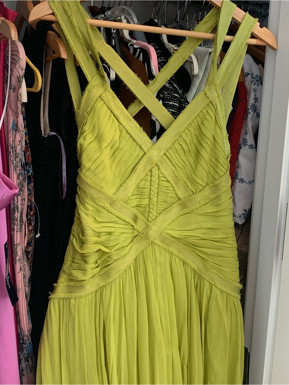 Herve Leger lemon lime chiffon bandage gown - Picture 6 of 8